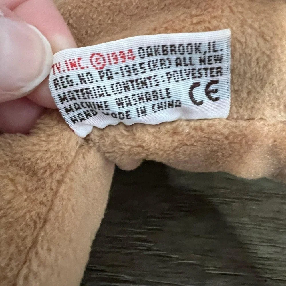 Vintage 1994 Ty Pillow Pal Woof Puppy Tan Dog Plush Stuffed Animal Toy 3003